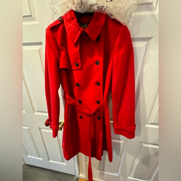 J. Crew Jackets & Blazers - J. Crew Wool Cashmere Red Trench coat. Size 14. NWT